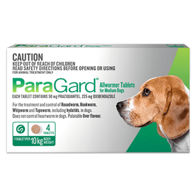 ParaGard Allwormer Tablets For Small Dogs Up To 10kg 4 Tablets