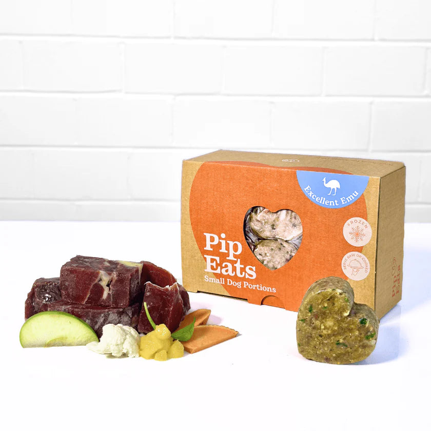 Pip Eats Frozen Raw Dog Food Excellent Emu 90g x 12
