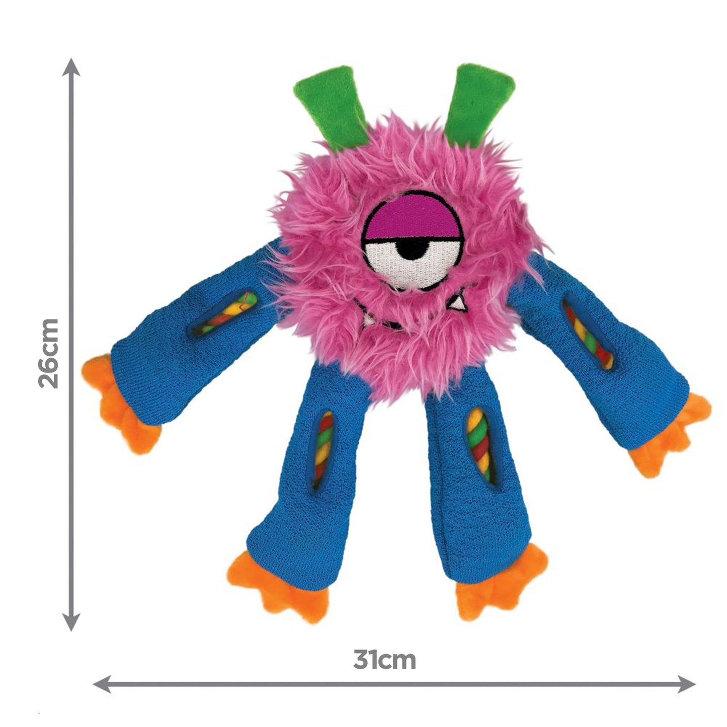KONG Squeaky Plush Dog Toy Sneakerz Knots Monster Assorted Character