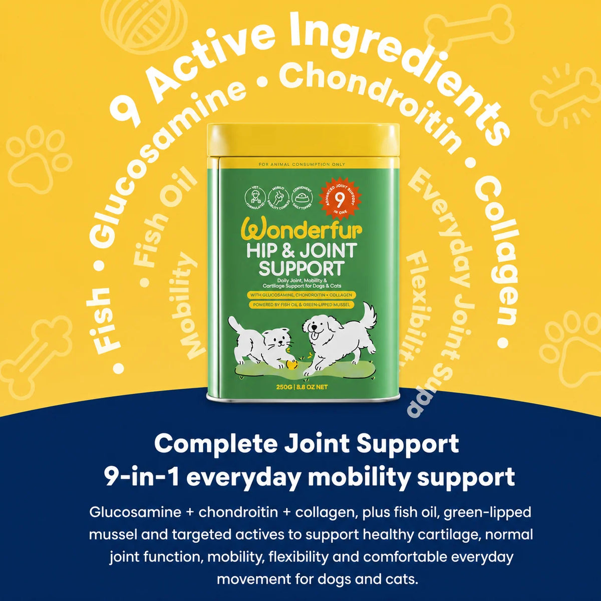 Wonderfur Hip & Joint Support for Dogs & Cats 250g