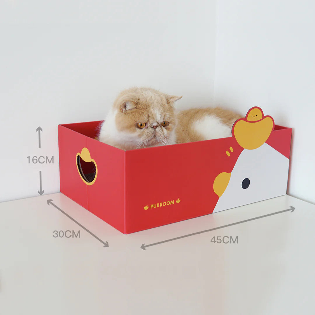 PURROOM Fortune Cat Scratching Box