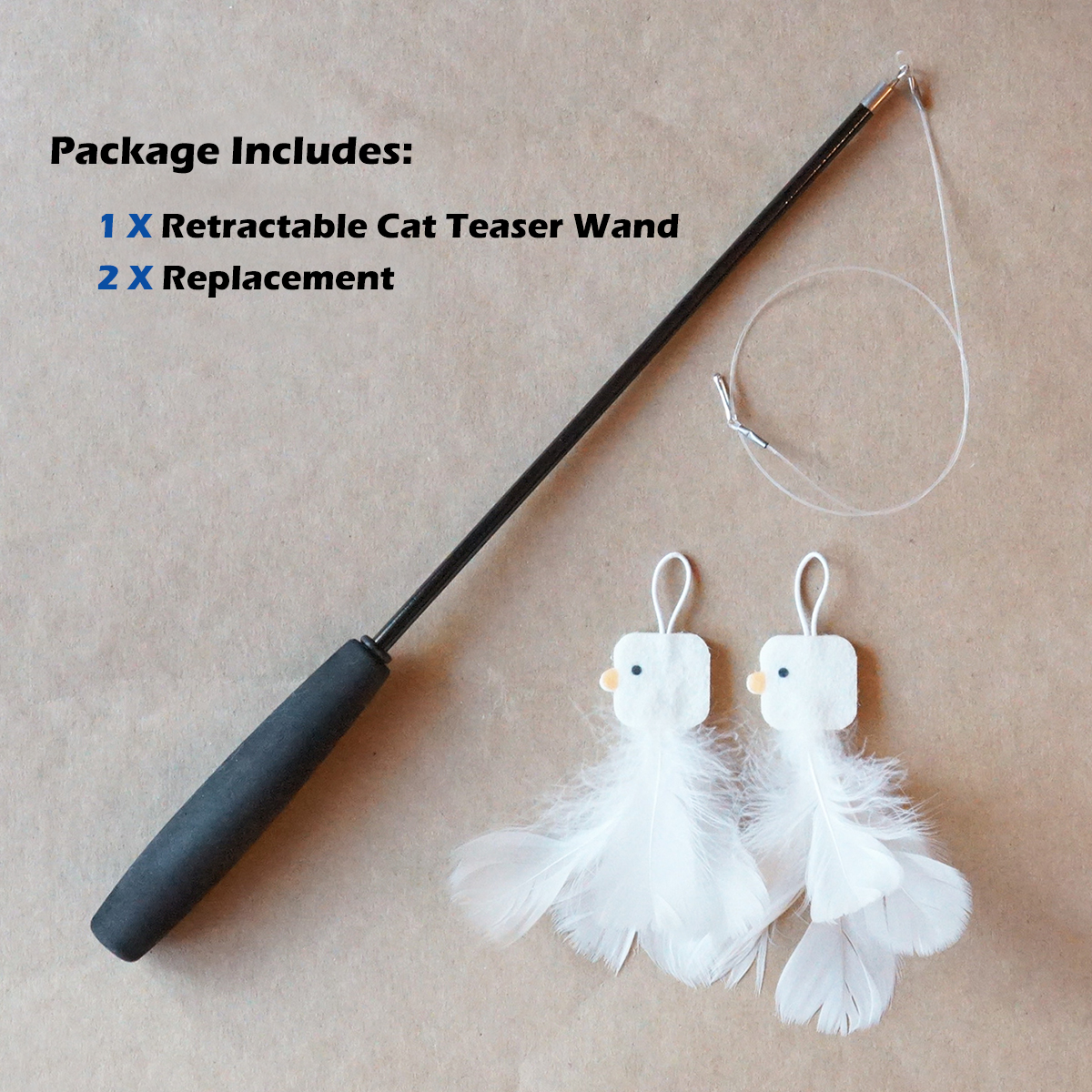 PURROOM Retractable Cat Teaser Cat Toy