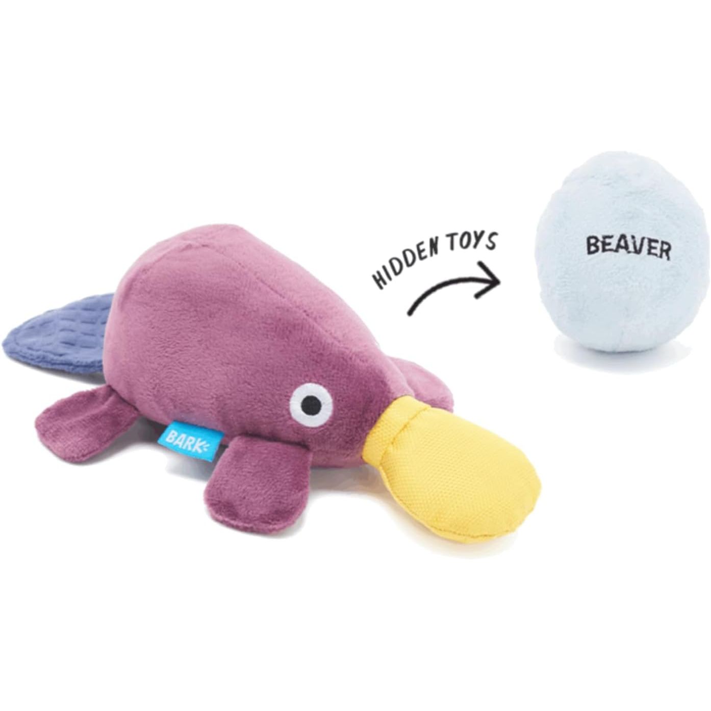 BARK Australian Outbark Collection Drongo Platypus Rip & Reveal Plush Squeaky Dog Toy