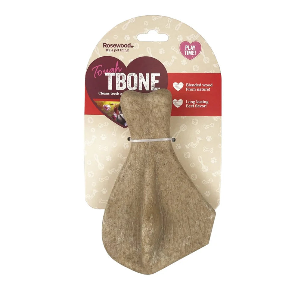 Rosewood Dog Toy SCENTED WOOD NYLON T BONE