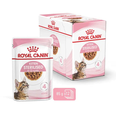 ROYAL CANIN Sterilised Kitten Gravy Wet Cat Food 85g x 12