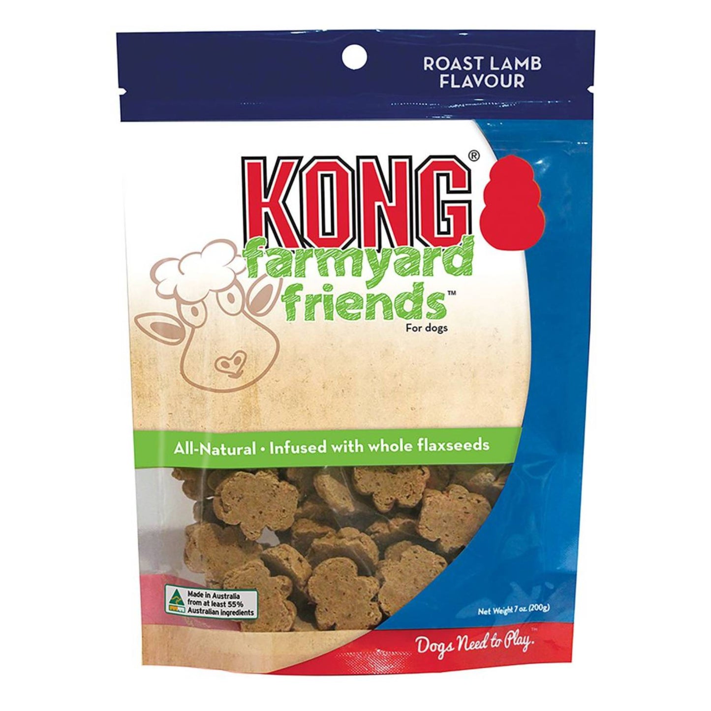 KONG Dog Treat Farmyard Friends Roast Lamb Flavour Biscuit 200g