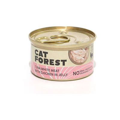 CAT FOREST Premium Tuna White Meat with Chicken in Jelly Canned Cat Food 85g