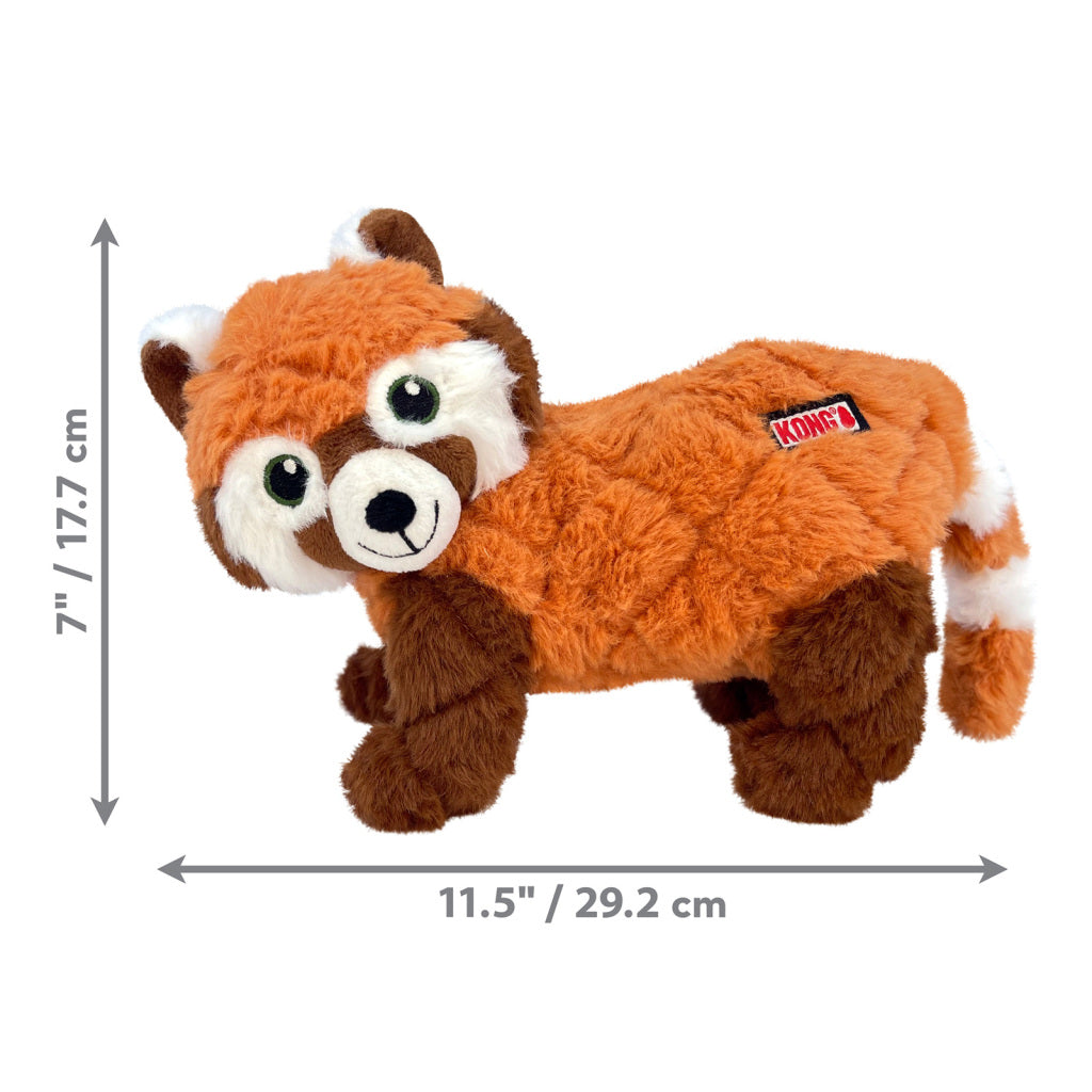 KONG Squeaky Plush Dog Toy Scampers Red Panda Medium