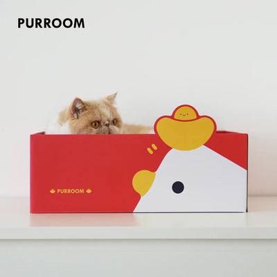 PURROOM Fortune Cat Scratching Box