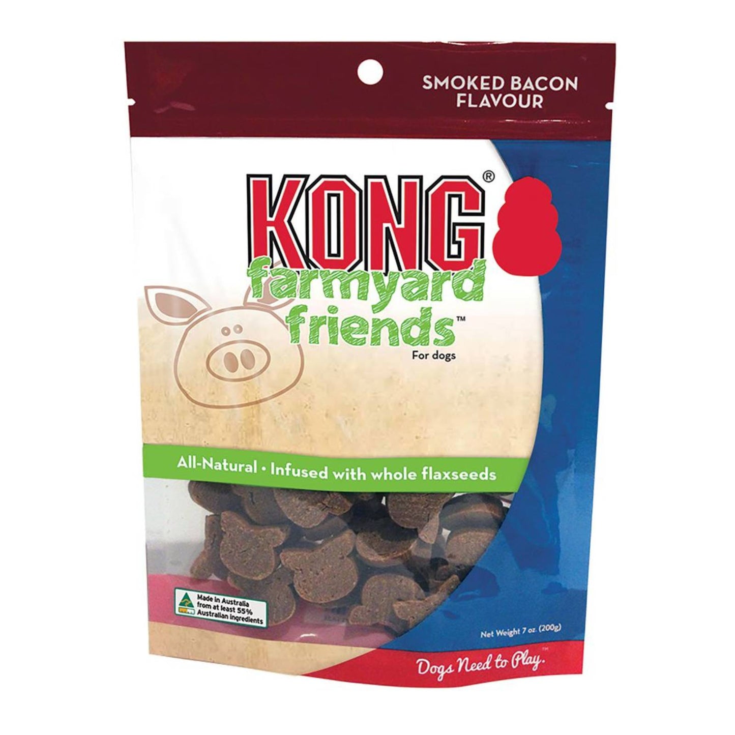 KONG Dog Treat Farmyard Friends Smoked Bacon Flavour Biscuit 200g