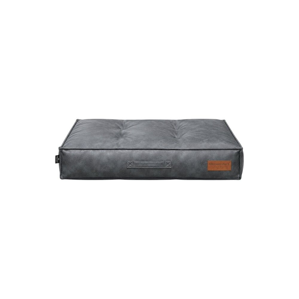 Snuggle Pals Signature Faux Leather Pet Bed Washed Blue