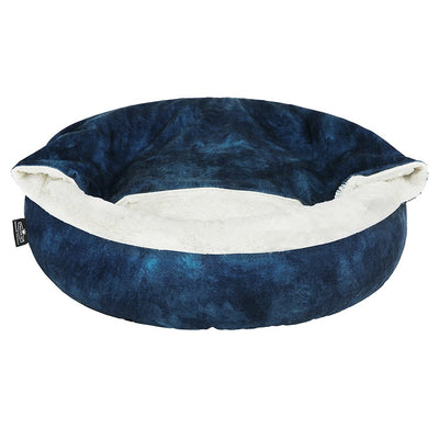 Snuggle Pals Hooded Burrow Plush Pet Bed for Cats & Small Dogs
