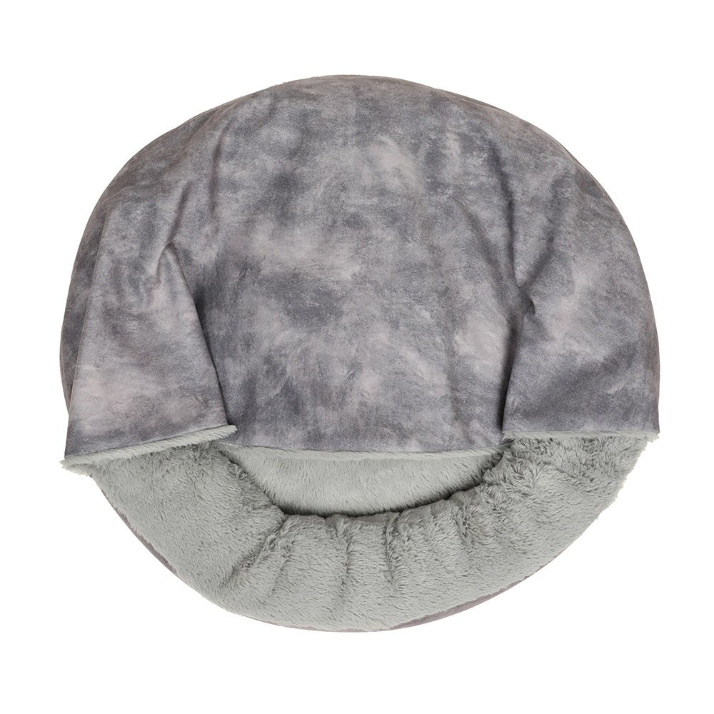 Snuggle Pals Hooded Burrow Plush Pet Bed for Cats & Small Dogs