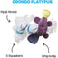 BARK Australian Outbark Collection Drongo Platypus Rip & Reveal Plush Squeaky Dog Toy