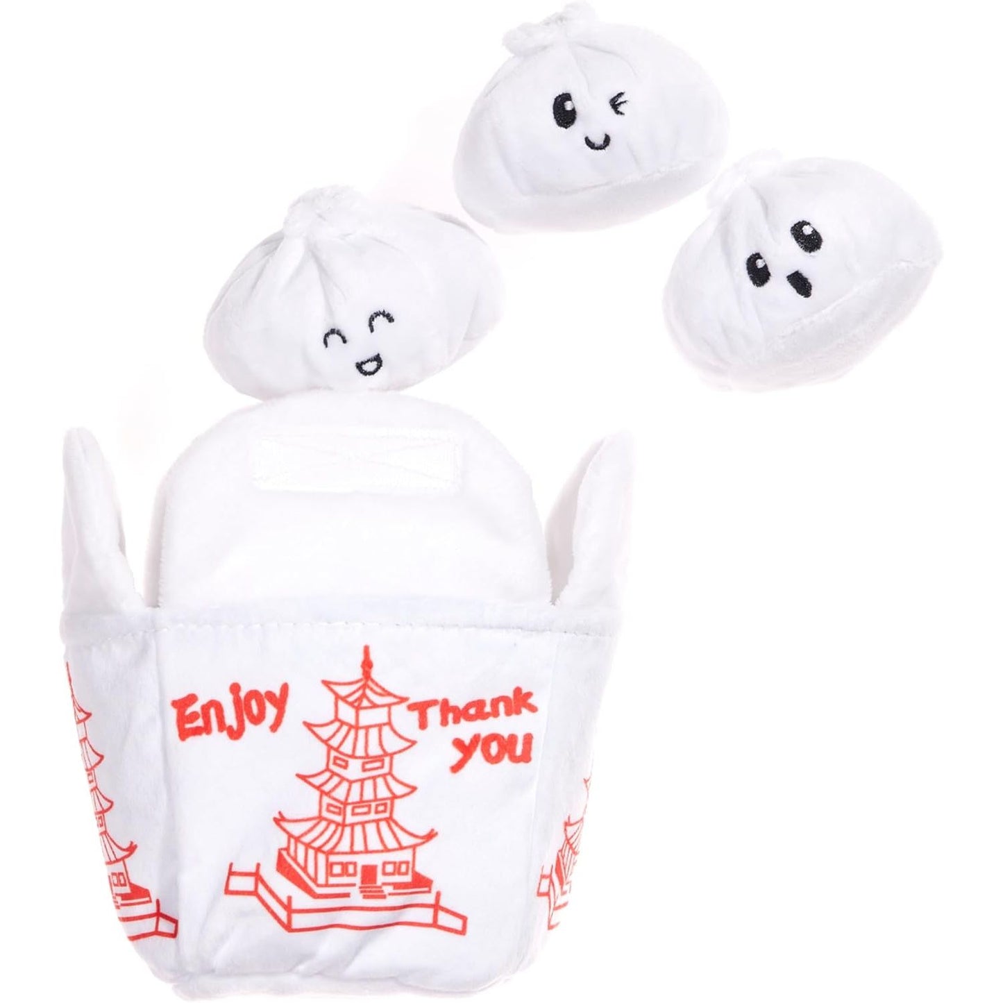 BARK Andi's Famous Dumplings 2-in-1 Interactive Plush Squeaky Dog Toy