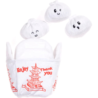 BARK Andi's Famous Dumplings 2-in-1 Interactive Plush Squeaky Dog Toy