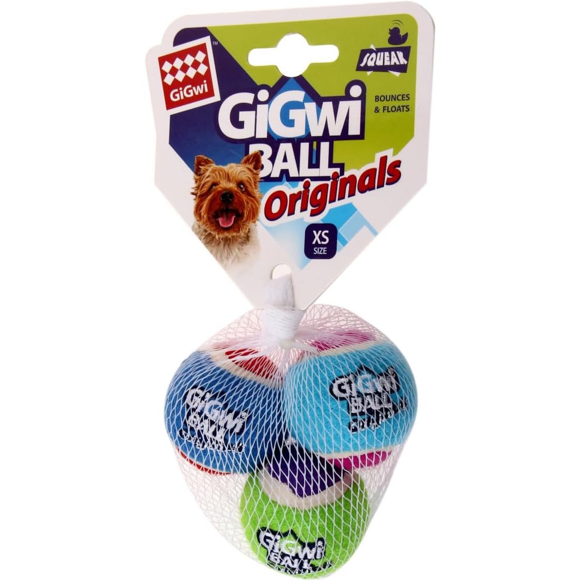 GiGwi Dog Toy - Tennis Ball Extra Small 3PK