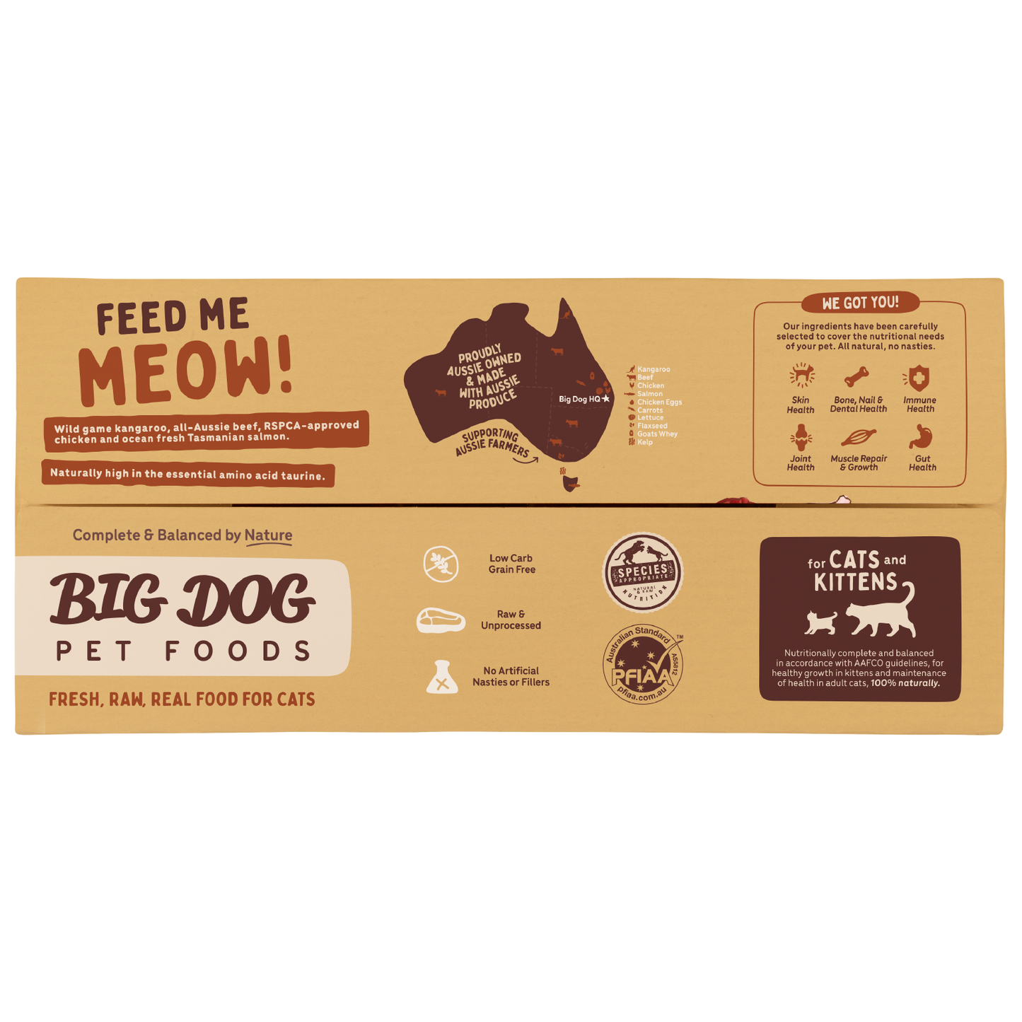 Big Dog Raw Food For Cats Kangaroo 1.38Kg