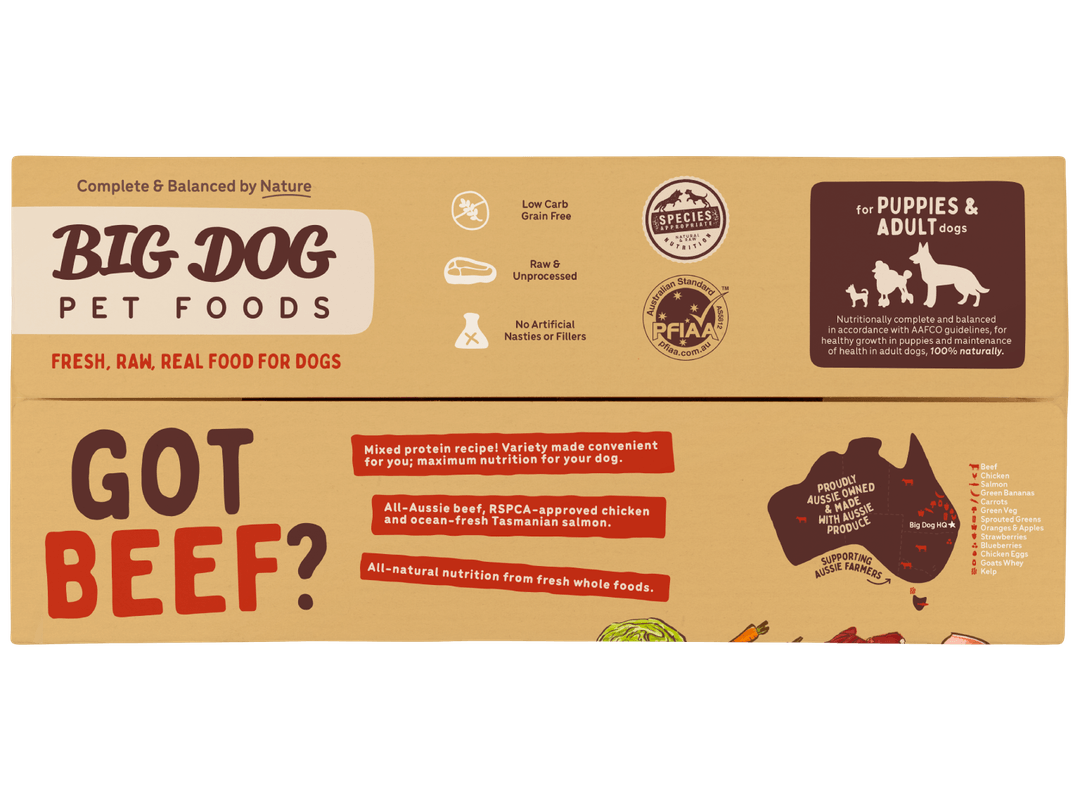 Big Dog Raw Food For Dogs Beef 3Kg