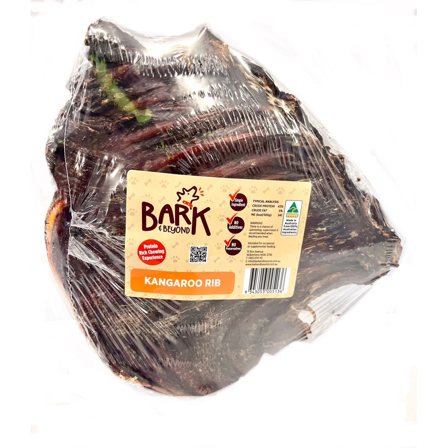 Bark & Beyond Dog Treats Kangaroo Ribs 1pc