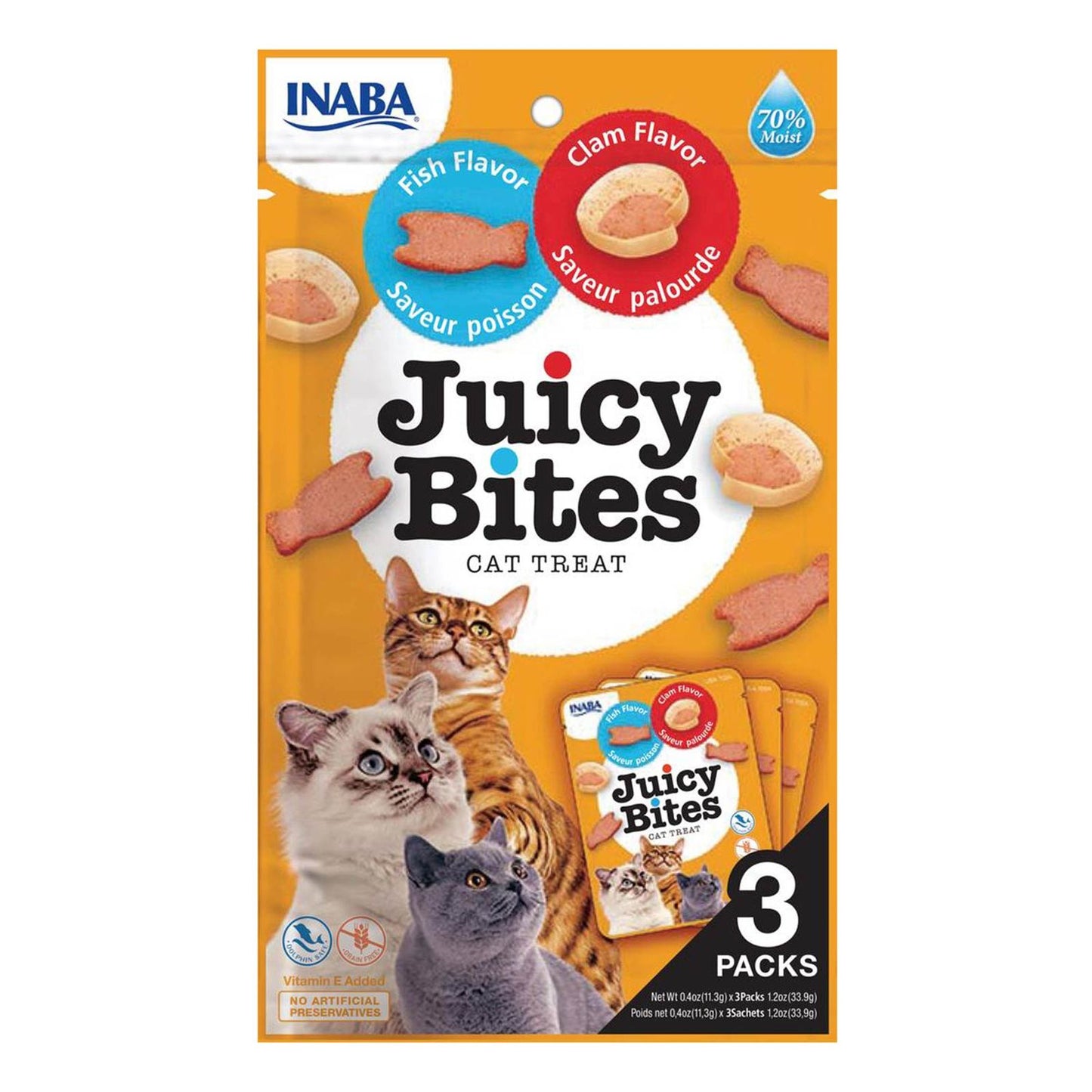 INABA Cat Juicy Bites Fish & Clam 34G