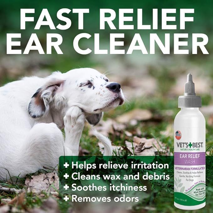 Vet's Best Ear Relief Wash & Dry Kit For Dogs