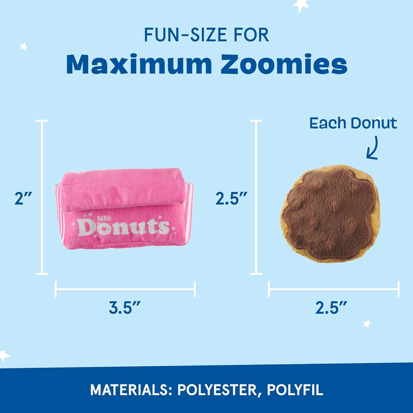 BARK Barker’s Dozen Donuts 4-in-1 Plush Squeaky Crinkly Dog Toy