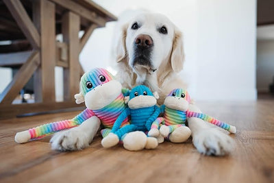 Zippypaws Plush Toys For Dog Spencer the Crinkle Monkey – Small Blue