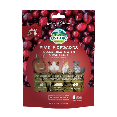 Oxbow Simple Rewards Baked Treats with Cranberry