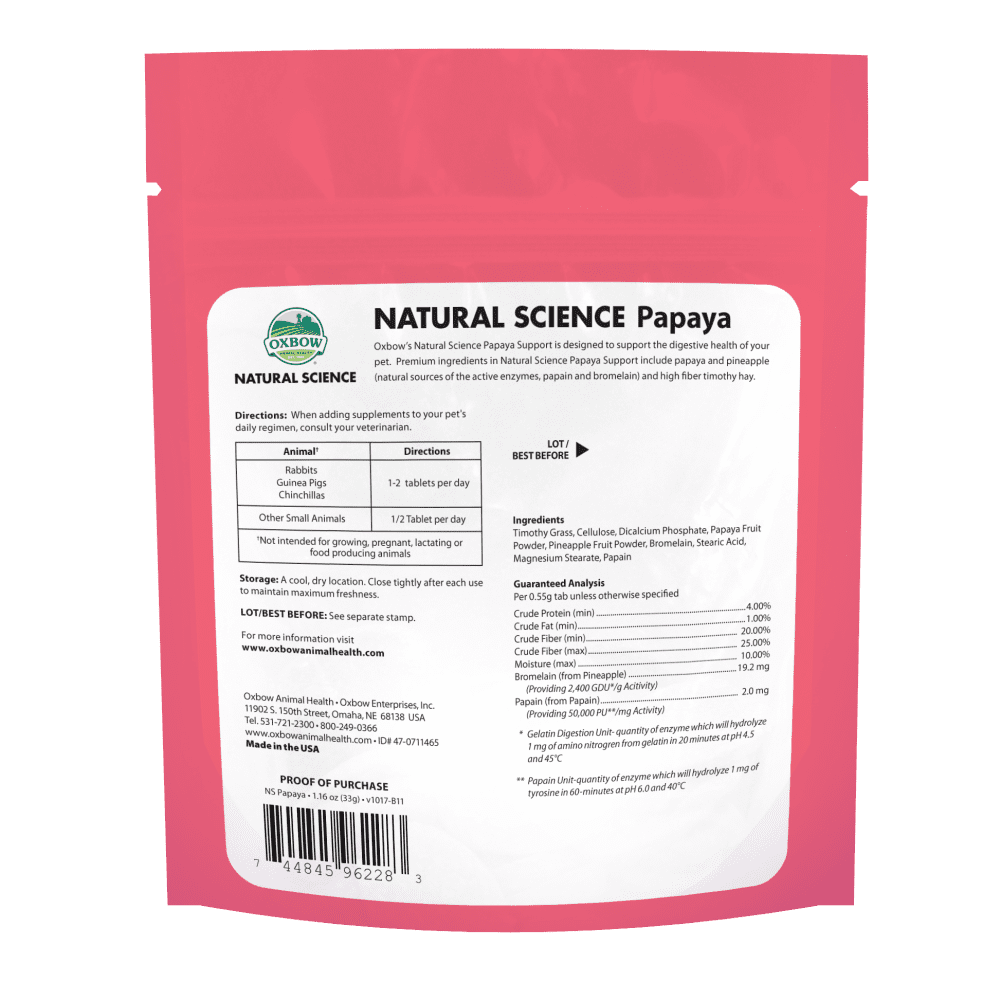 Oxbow Supplements Natural Science Papaya Support