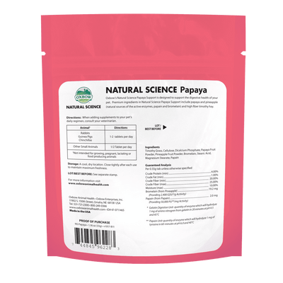 Oxbow Supplements Natural Science Papaya Support