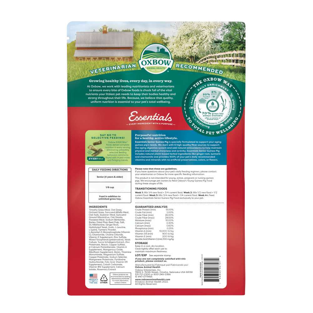Oxbow Essentials Senior Guinea Pig Food 1.8kg