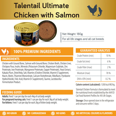 Talentail Ultimate New Zealand Canned Wet Cat Food Chicken