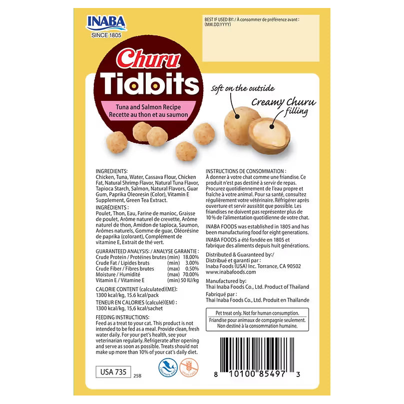 Inaba Cat Treat Tidbits Tuna & Salmon 96g