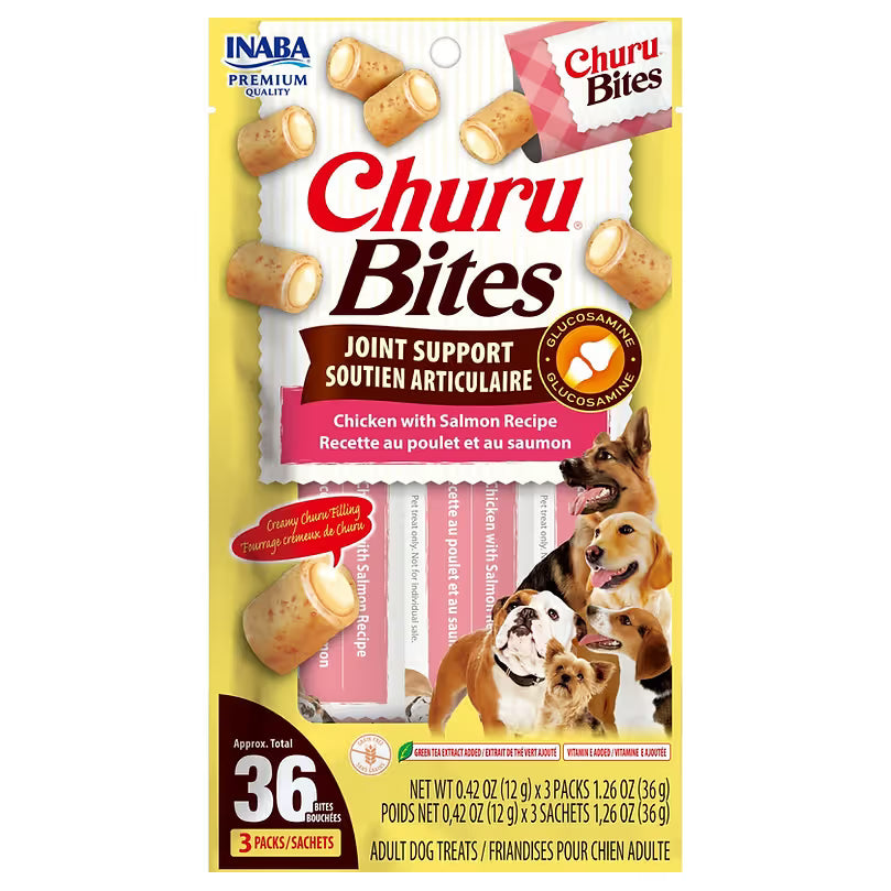 INABA Dog Churu Bites Joint Support Chicken & Salmon Flavour 30G