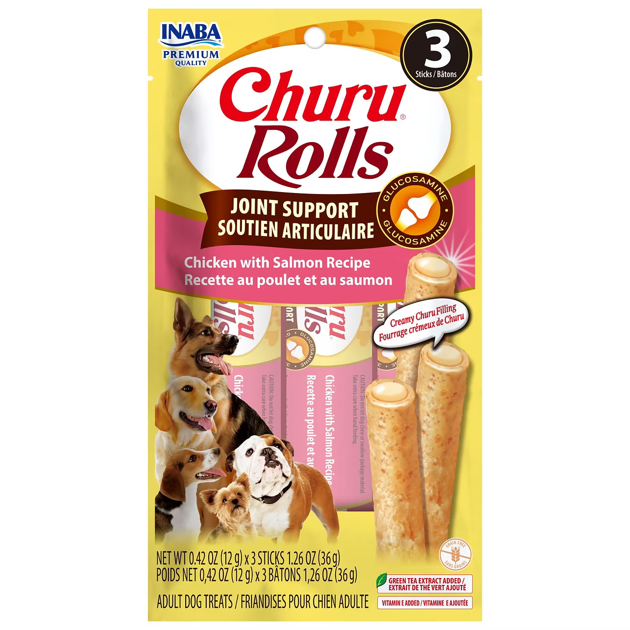 INABA Dog Churu Rolls Joint Support Chicken & Salmon Flavour