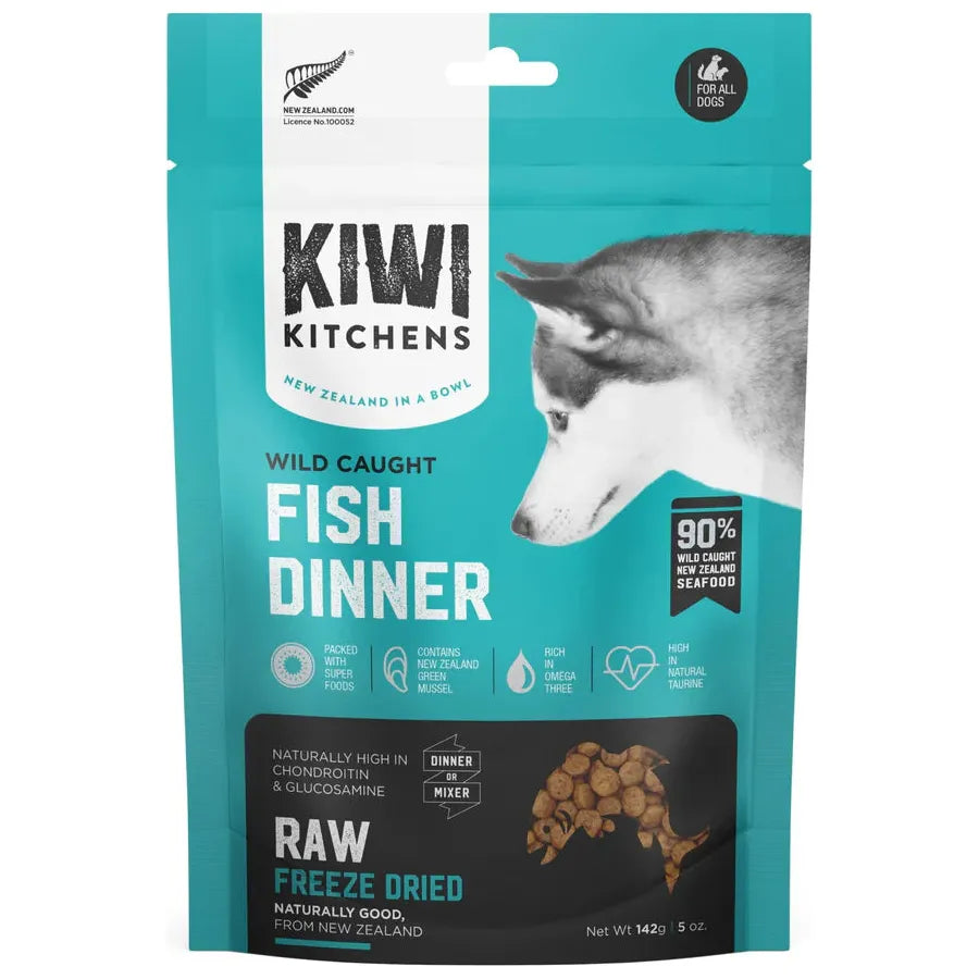 KIWI KITCHENS Freeze Dried Dog Dry Food White Fish Dinner