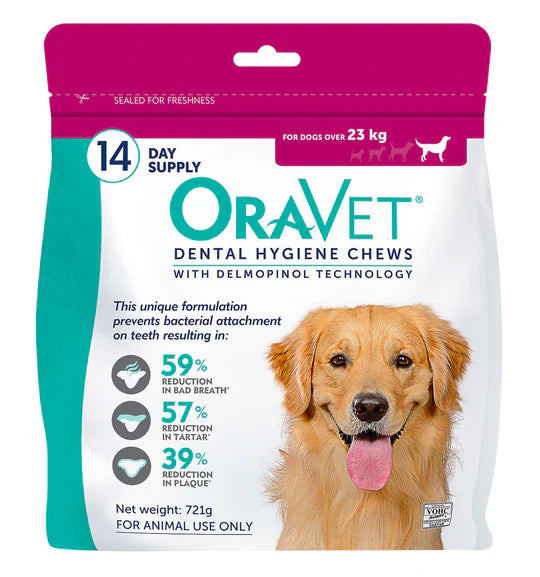 ORAVET Dental Hygiene Chews For Large Dogs Over 23KG (14pcs)