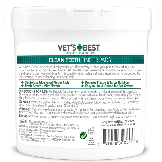 Vet’s Best Clean Teeth Finger Pads 50pcs