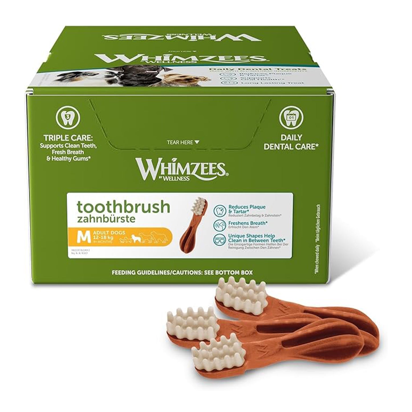 Whimzees Dental Dog Treats Toothbrush Bulk Box
