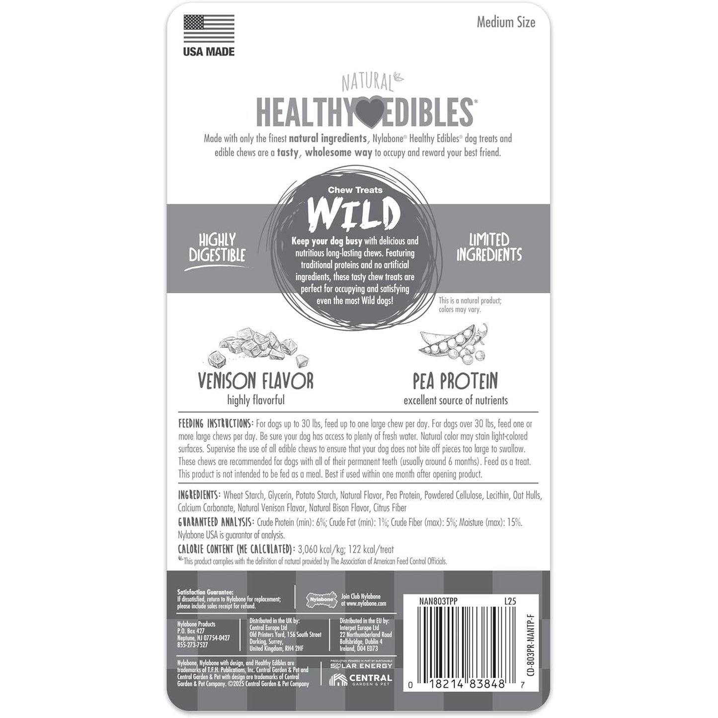 Nylabone Dog Chew Treats Healthy Edibles Wild Venison Antler