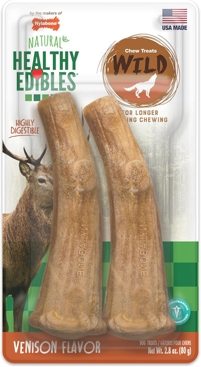 Nylabone Dog Chew Treats Healthy Edibles Wild Venison Antler