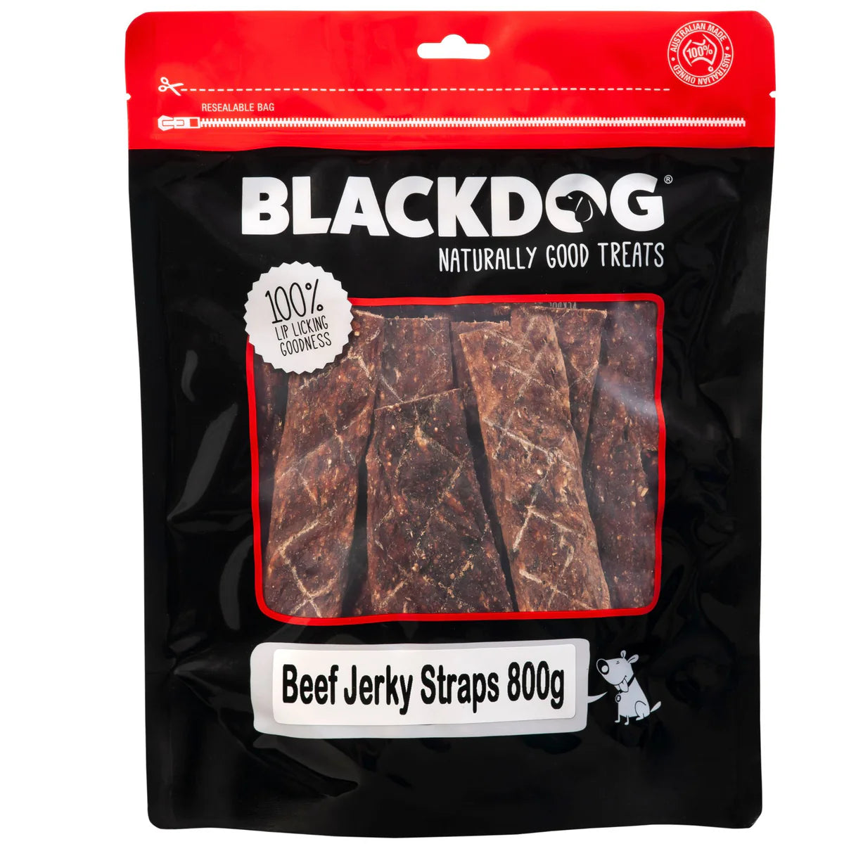 BLACKDOG Dog Treats Beef Jerky Straps