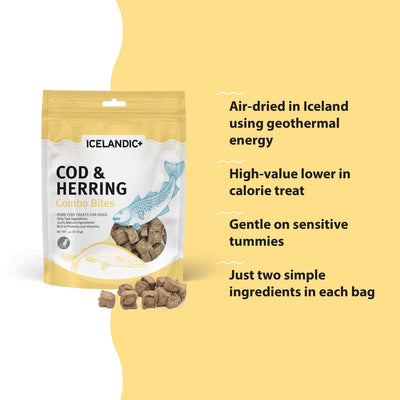 Icelandic+ Dog Treats Cod & Herring Fish Combo Bites 100g