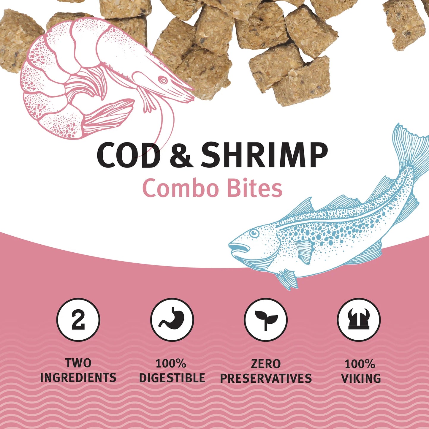 Icelandic+ Dog Treats Cod & Shrimp Fish Combo Bites 85g