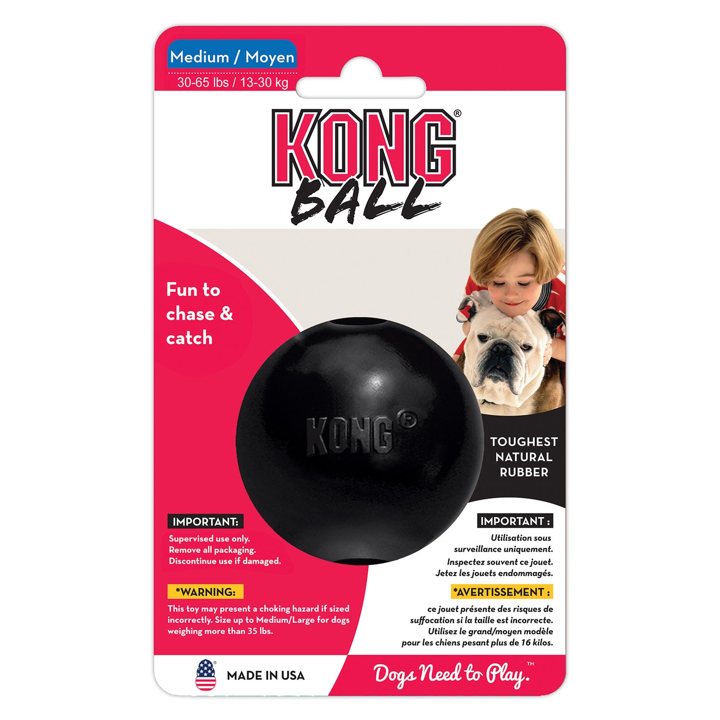 KONG Dog Toy Extreme Ball With Rope Large