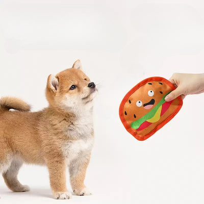 Dog Squeaky Toy - Hamburger