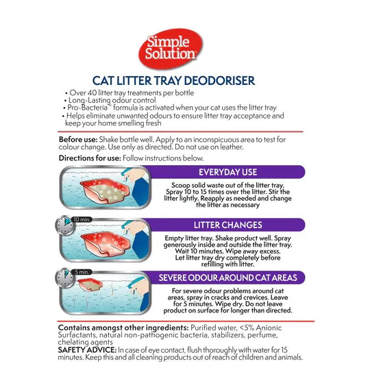 Simple Solution Cat Litter Tray Deodorizer 500ML