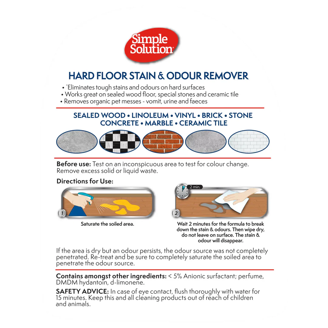 Simple Solution Hard Floor Stain & Odour Remover 750ml