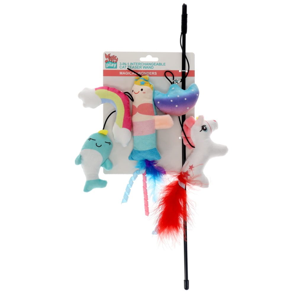 Kitty Play 3-in-1 Interchangeable Cat Teaser Wand Magical Wonders